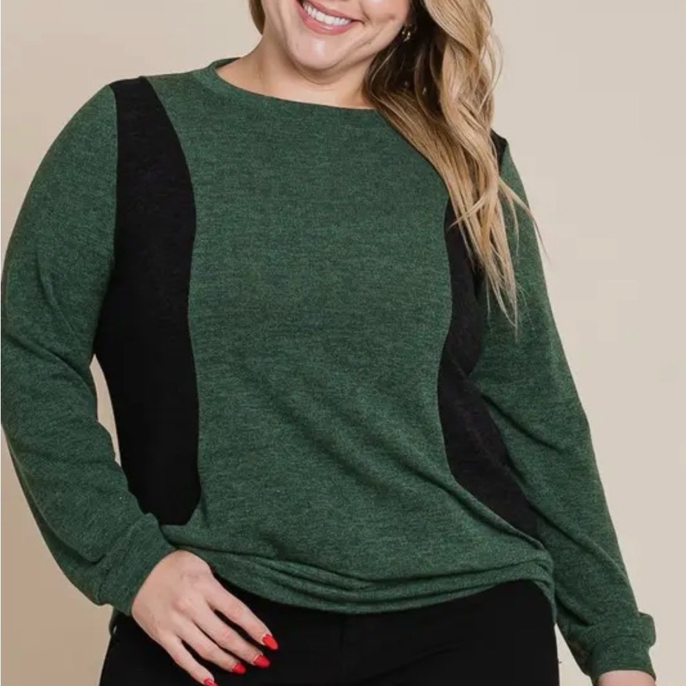 Emerald Green and Black Women's Top